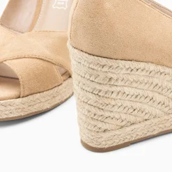 Vanessa Wu Sandales Compensees Peep-Toe Leonie Beiges Hot