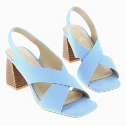 Vanessa Wu Sandales Dakota Bleu Clair A Brides Croisees Et Talon Haut Online