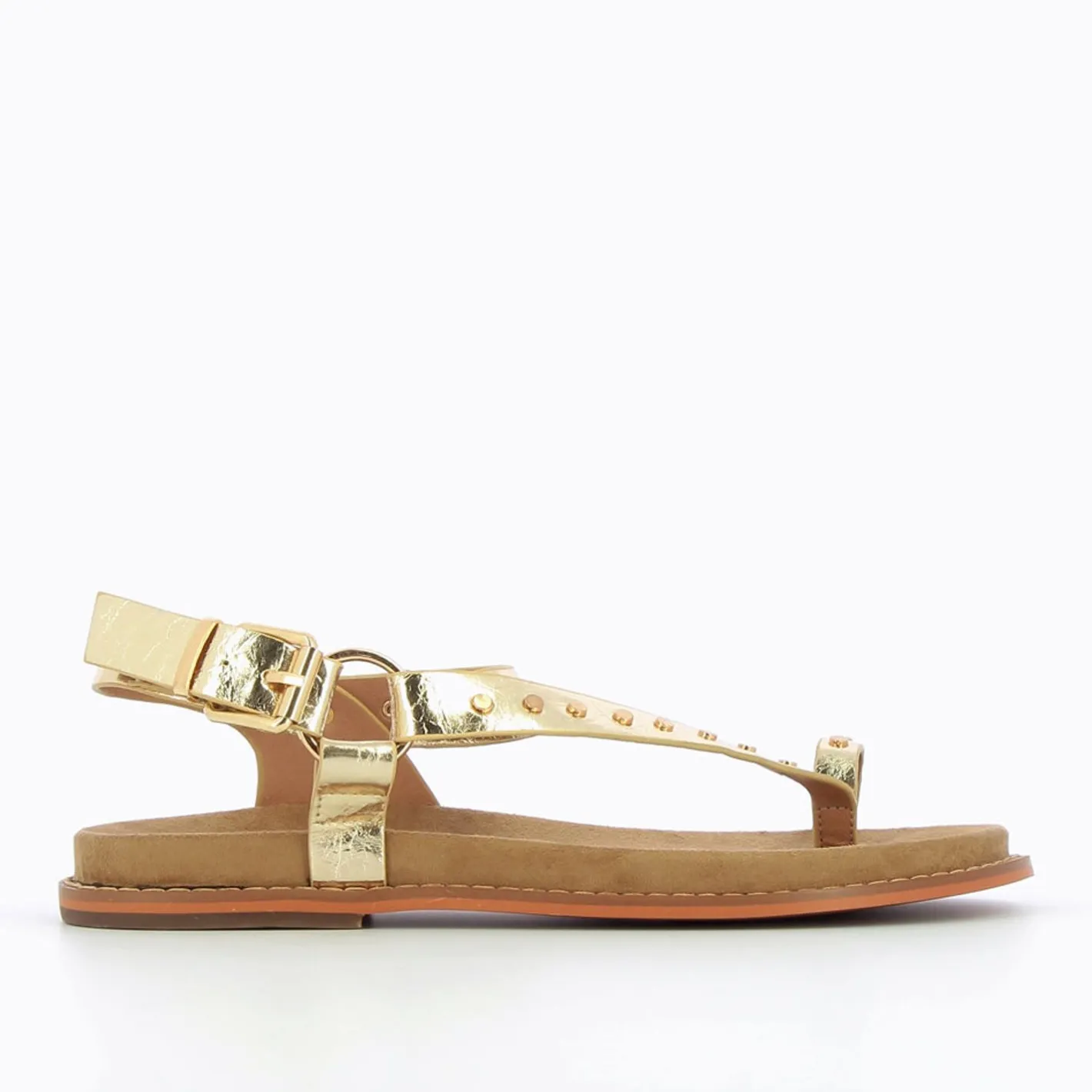 Vanessa Wu Sandales Elliane Or A Clous Et Passe-Pouce Outlet