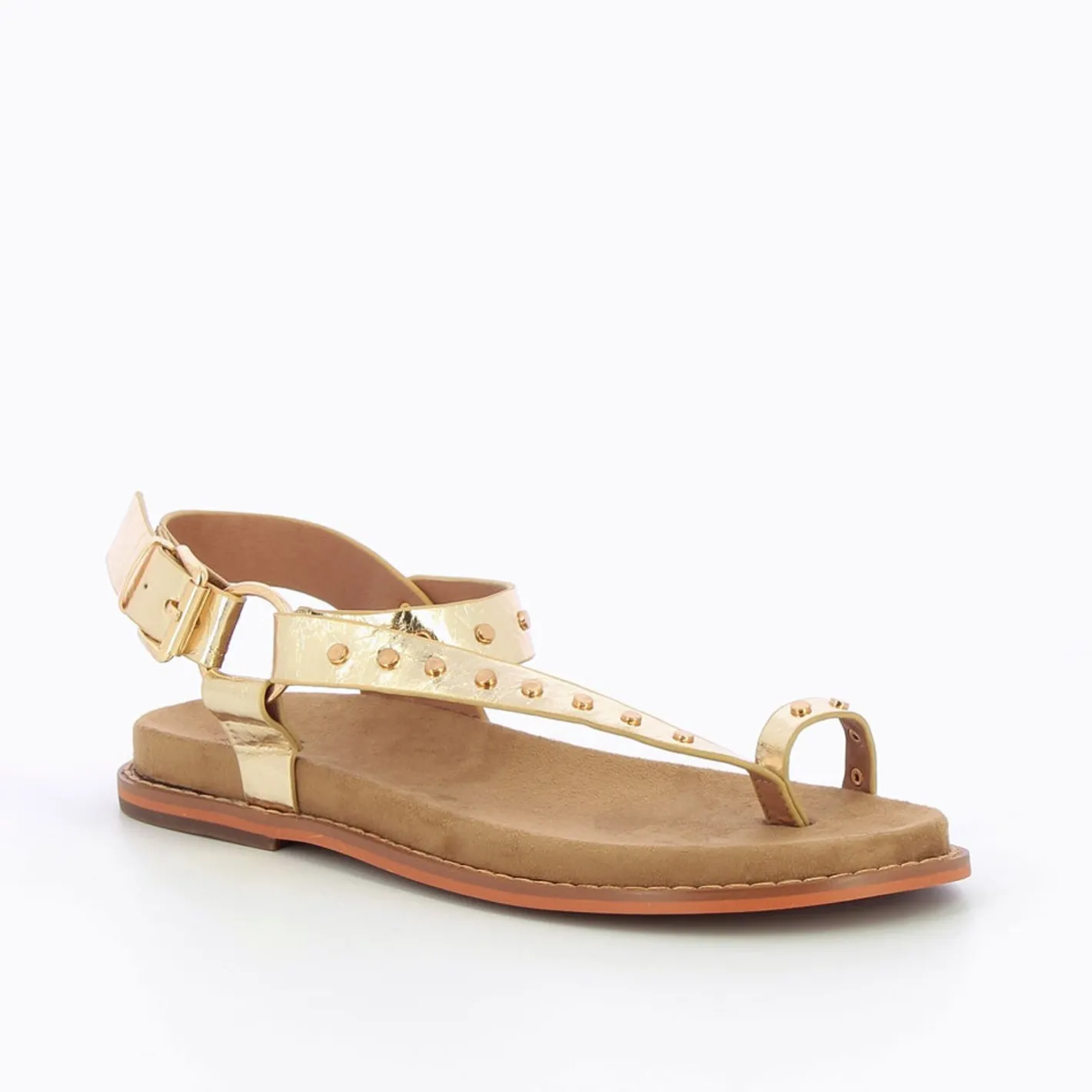 Vanessa Wu Sandales Elliane Or A Clous Et Passe-Pouce Outlet