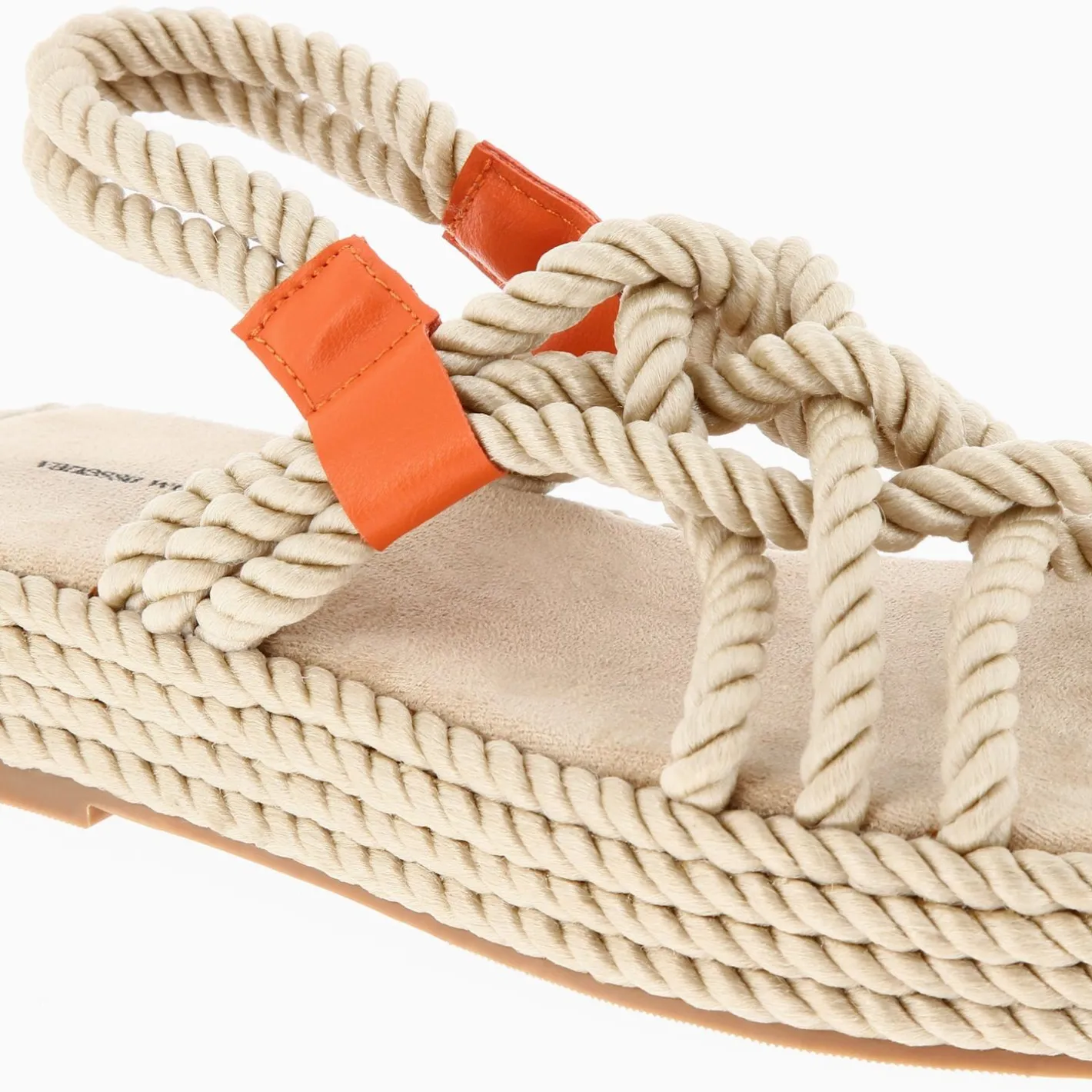 Vanessa Wu Sandales En Corde Anya Beige A Plateforme Hot