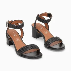 Vanessa Wu Sandales Eugenie Noires A Brides Tressees Best