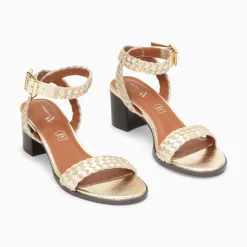 Vanessa Wu Sandales Eugenie Or A Brides Tressees Sale