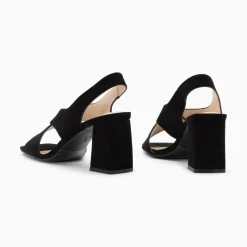Vanessa Wu Sandales Lauren Noires A Brides Croisees Et Talon Haut New