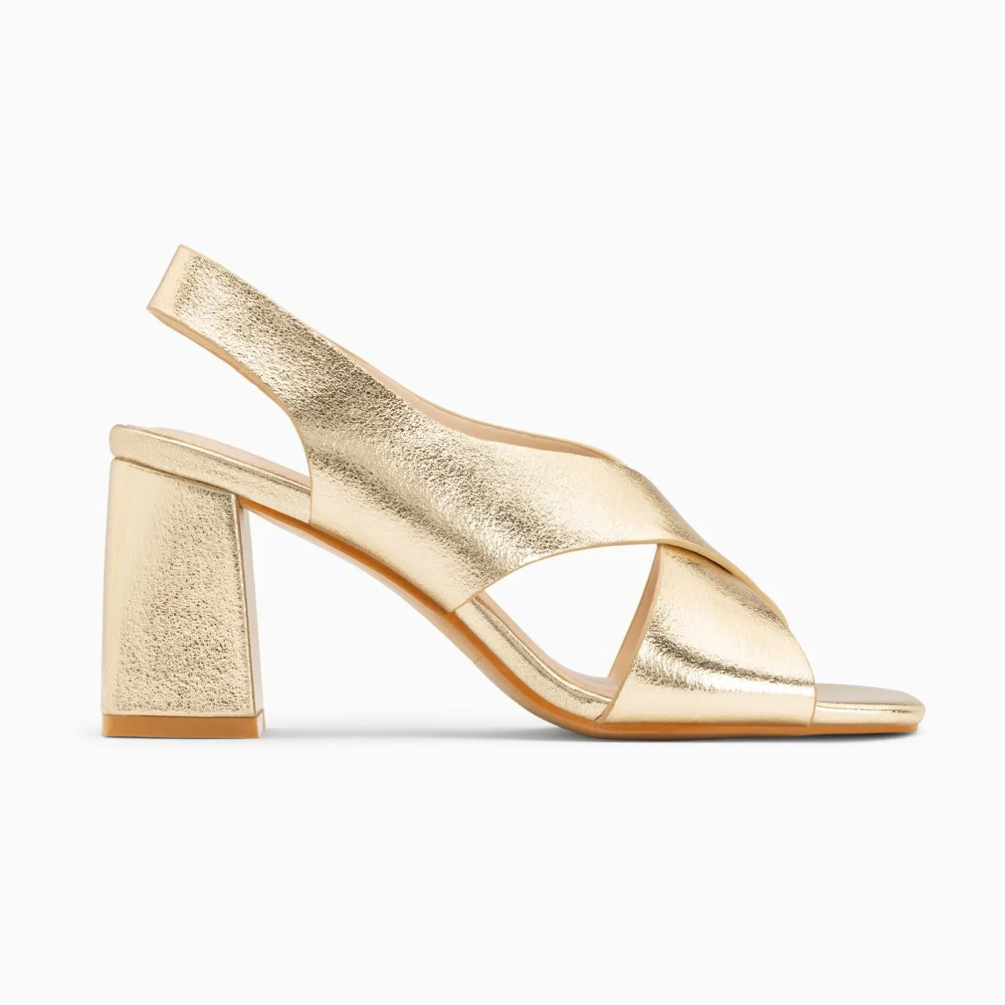 Vanessa Wu Sandales Lauren Or A Brides Croisees Et Talon Haut