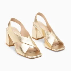 Vanessa Wu Sandales Lauren Or A Brides Croisees Et Talon Haut
