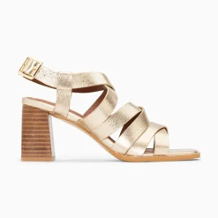 Vanessa Wu Sandales Loriane Or A Multibrides Croisees Et Talon Haut Discount