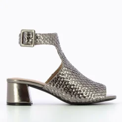 Vanessa Wu Sandales Manuella Anthracite Tressees Peep-Toe Online