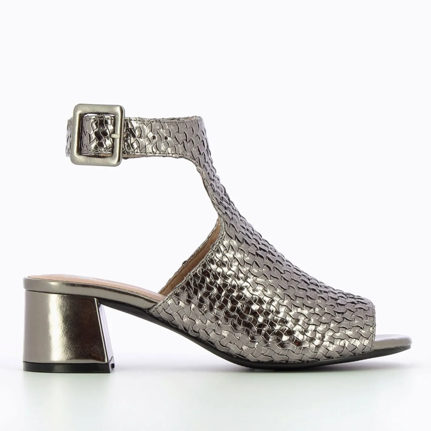 Vanessa Wu Sandales Manuella Anthracite Tressees Peep-Toe Online