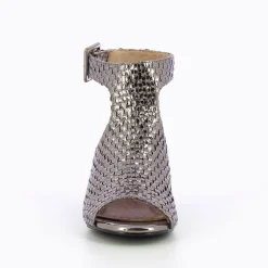 Vanessa Wu Sandales Manuella Anthracite Tressees Peep-Toe Online