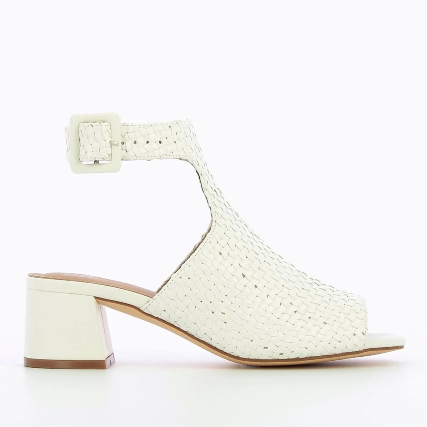 Vanessa Wu Sandales Manuella Blanches Tressees Peep-Toe Sale