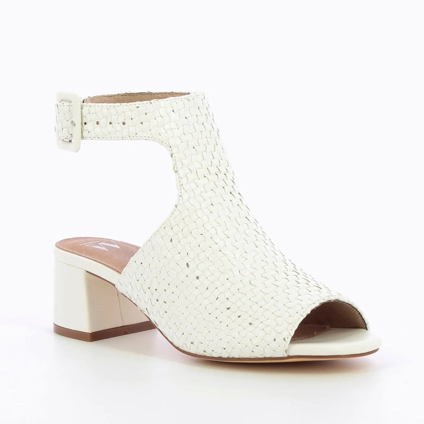 Vanessa Wu Sandales Manuella Blanches Tressees Peep-Toe Sale