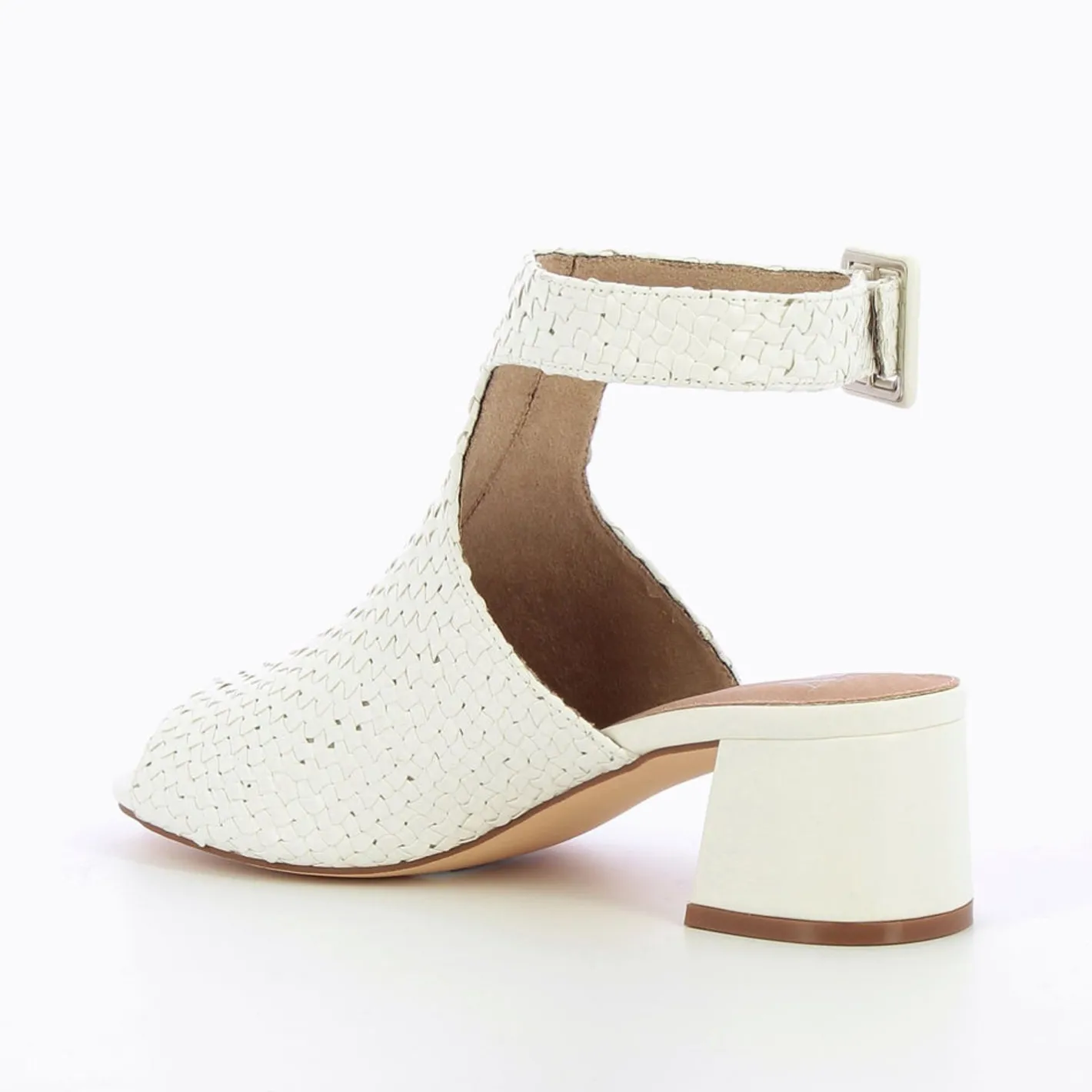Vanessa Wu Sandales Manuella Blanches Tressees Peep-Toe Sale