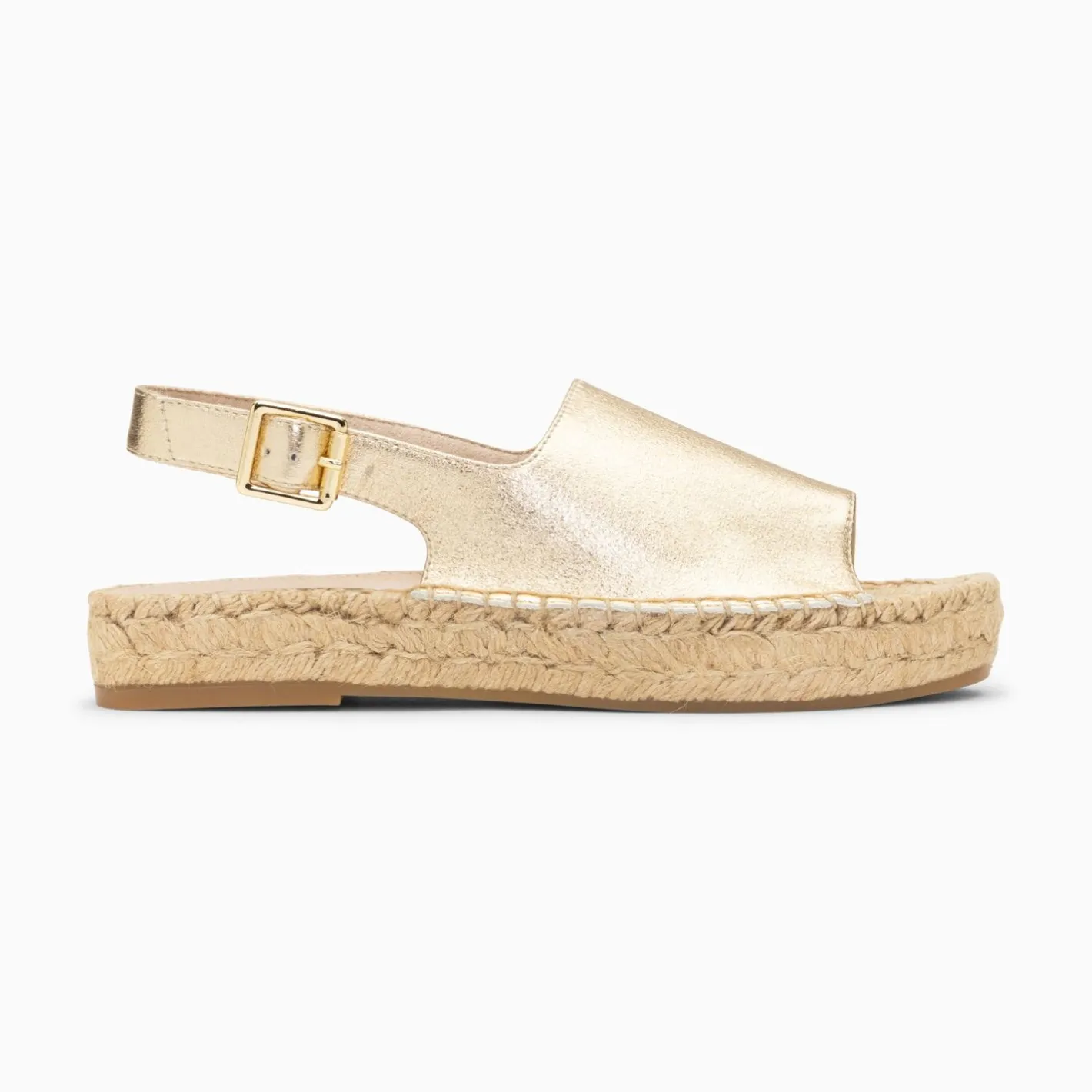 Vanessa Wu Sandales Marjolaine Or A Semelle Espadrille Sale