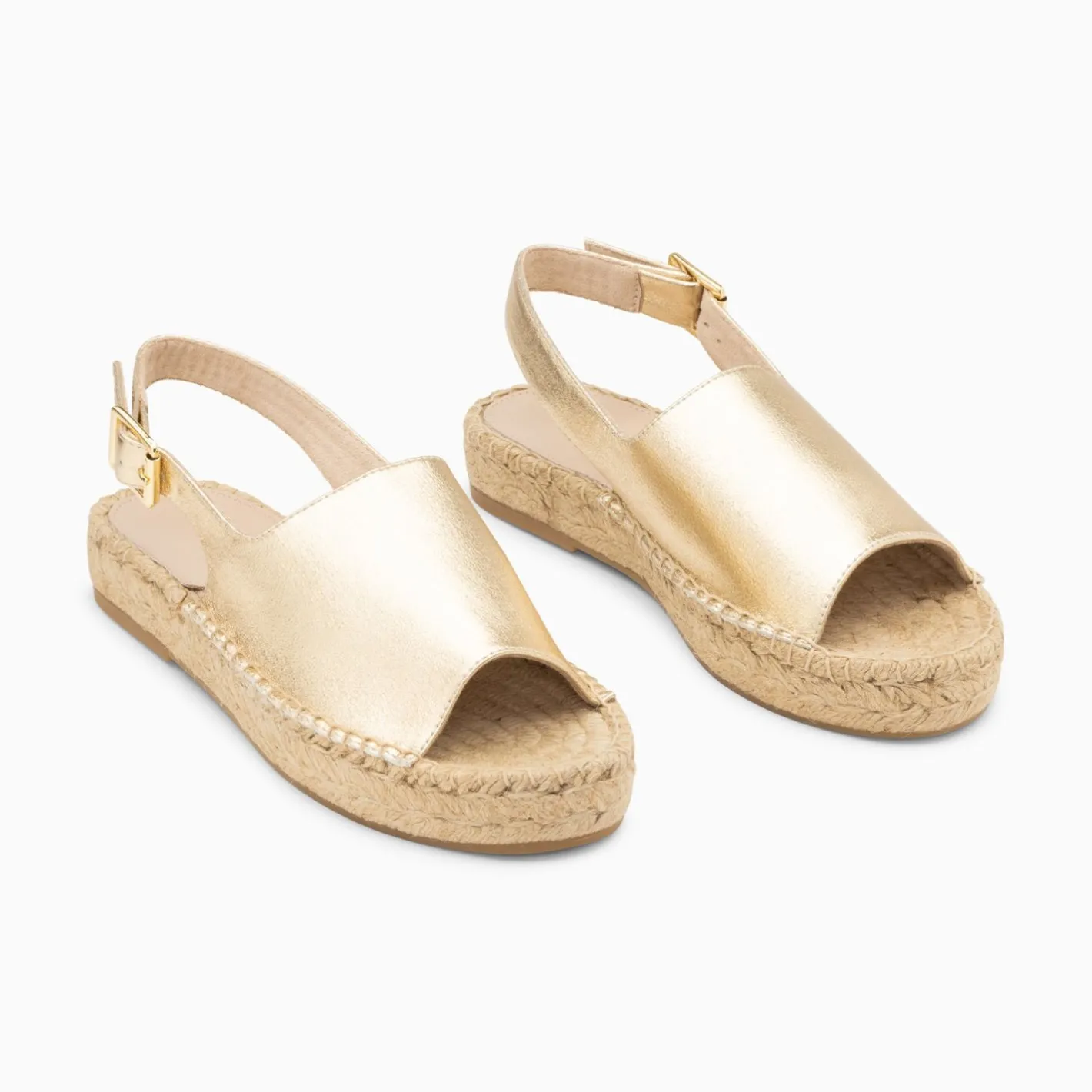Vanessa Wu Sandales Marjolaine Or A Semelle Espadrille Sale