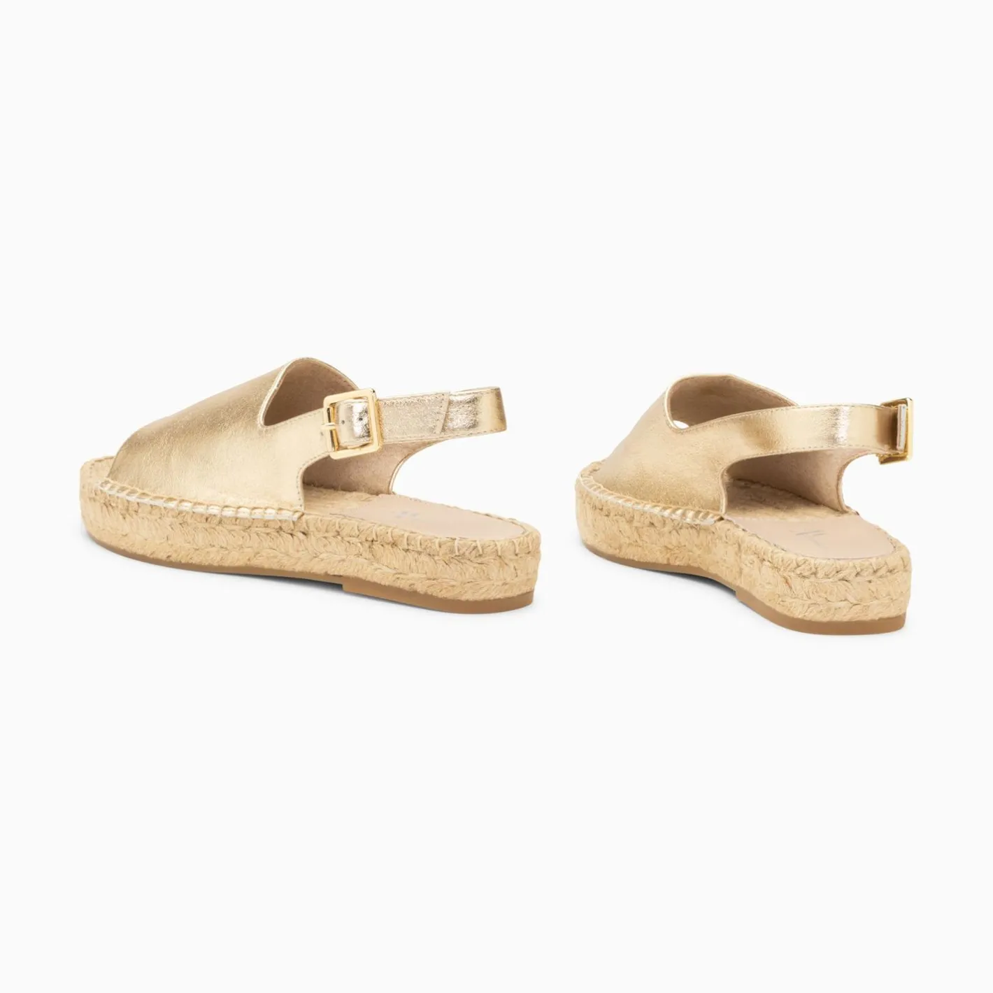 Vanessa Wu Sandales Marjolaine Or A Semelle Espadrille Sale