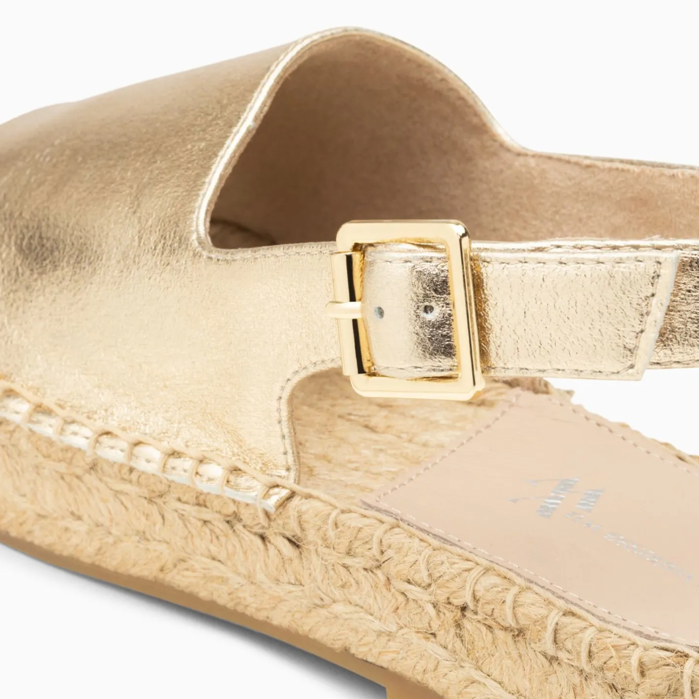 Vanessa Wu Sandales Marjolaine Or A Semelle Espadrille Sale