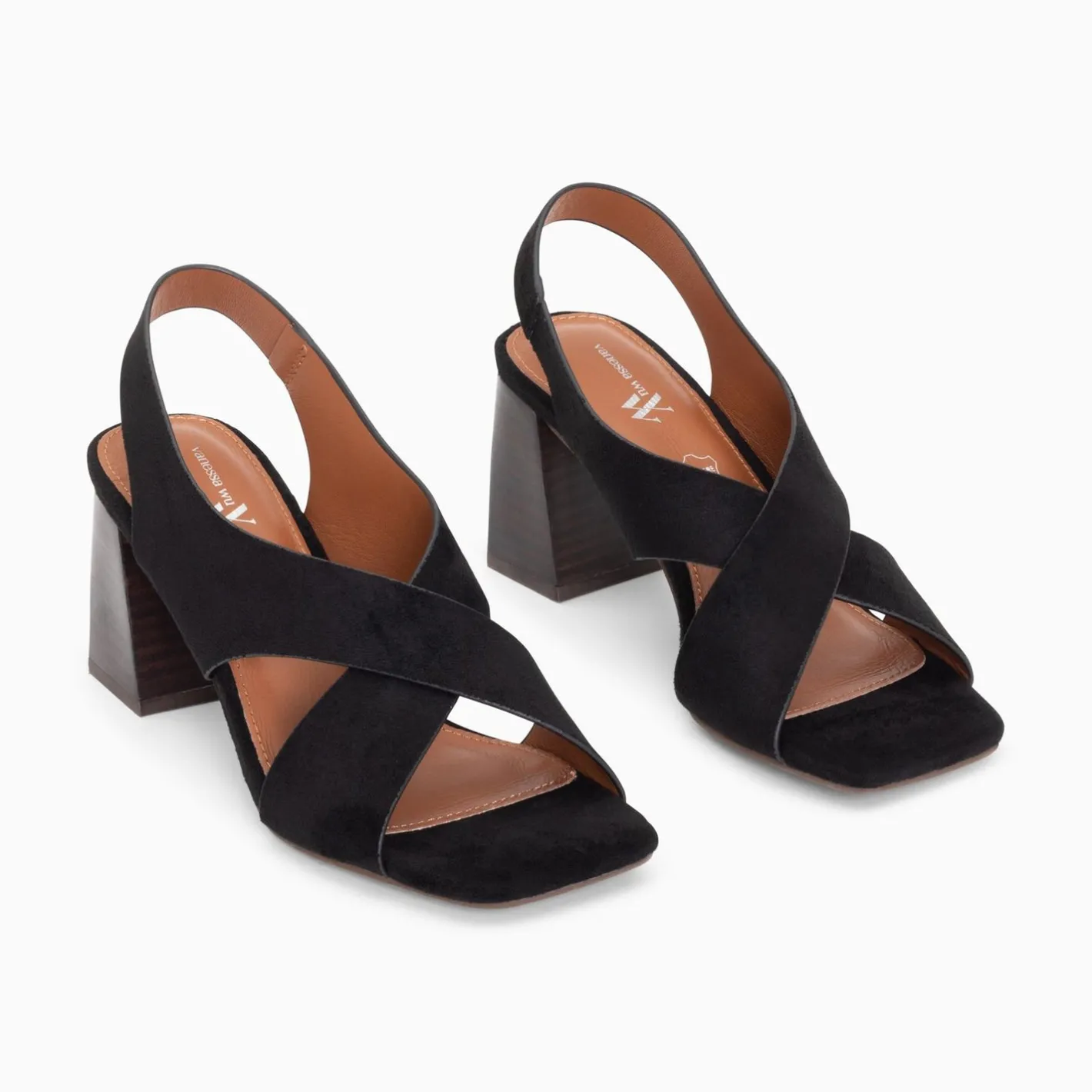 Vanessa Wu Sandales Maxinne Noires A Brides Croisees Et Talon Haut Best