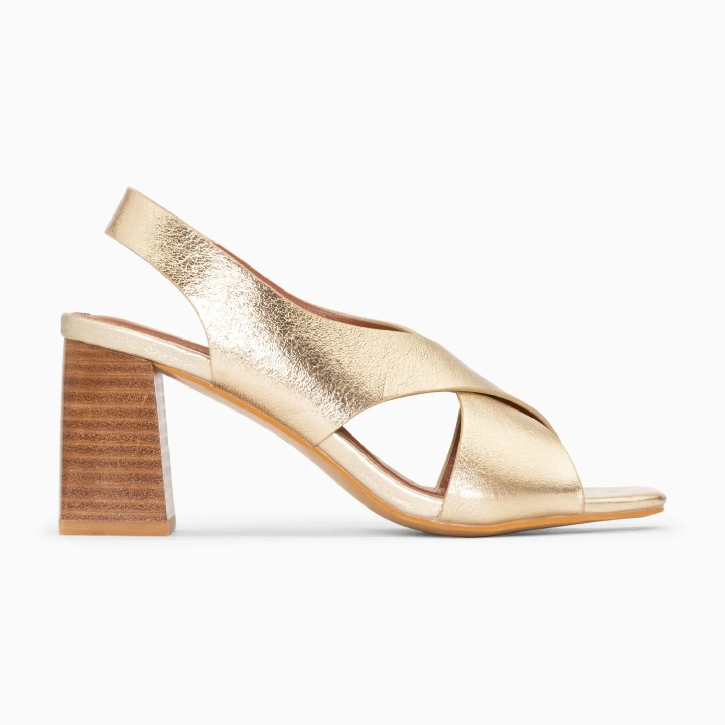 Vanessa Wu Sandales Maxinne Or A Brides Croisees Et Talon Haut New