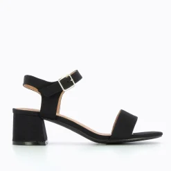Vanessa Wu Sandales Melissa Noires A Petit Talon Epais Sale