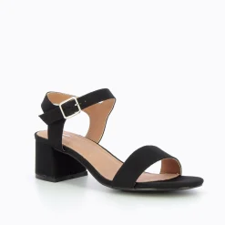 Vanessa Wu Sandales Melissa Noires A Petit Talon Epais Sale