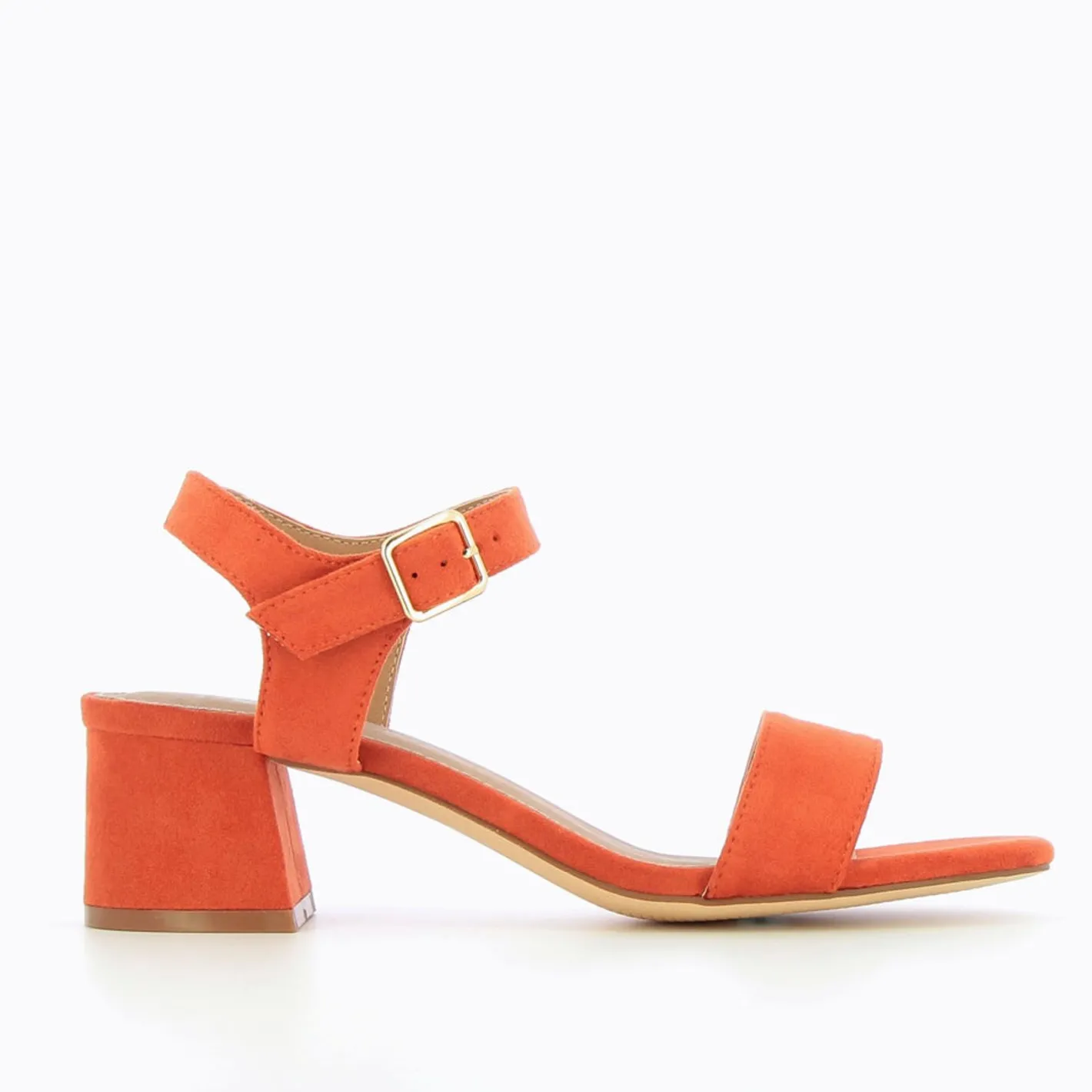 Vanessa Wu Sandales Melissa Orange A Petit Talon Epais Clearance