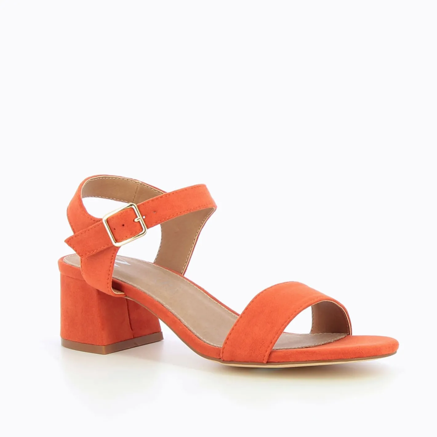 Vanessa Wu Sandales Melissa Orange A Petit Talon Epais Clearance