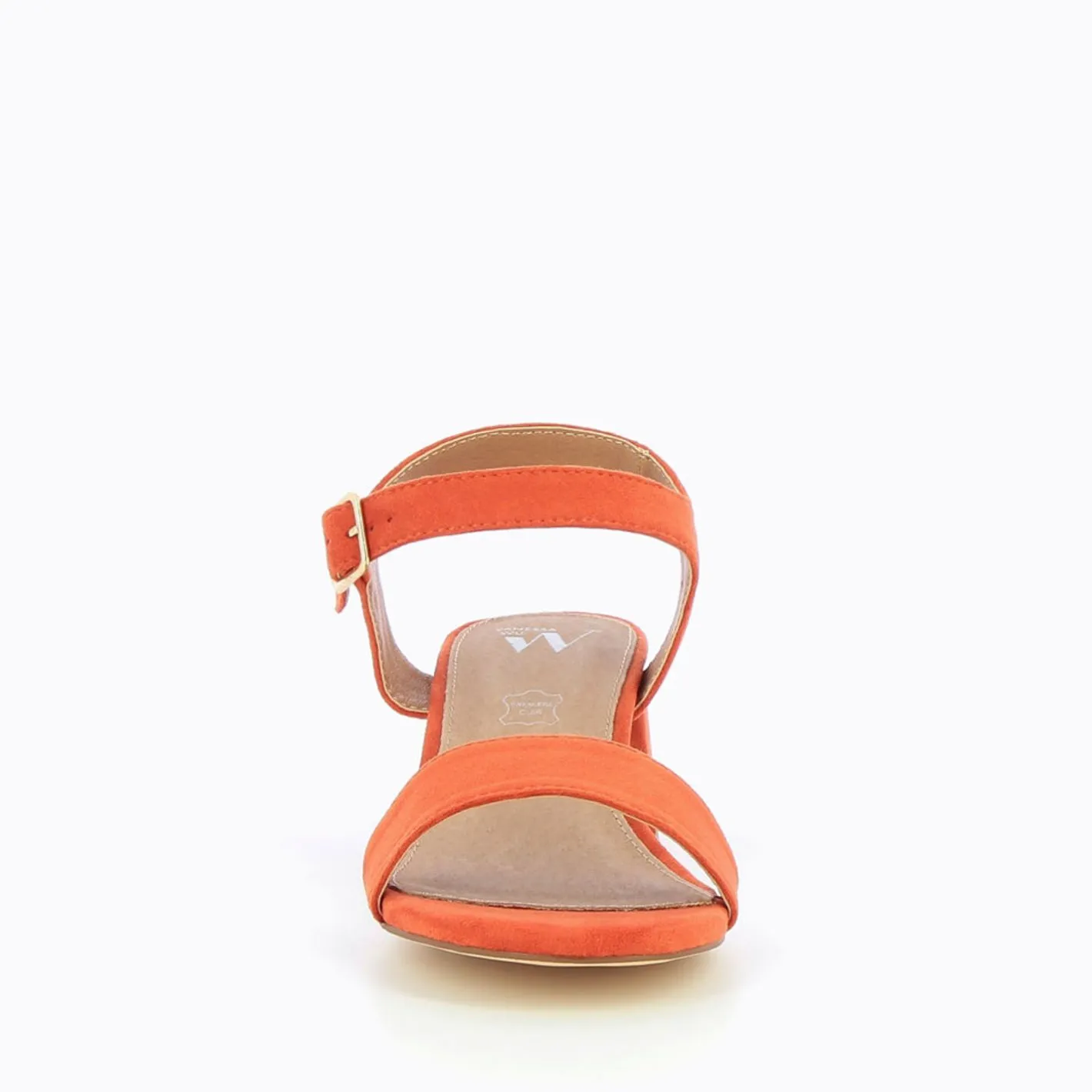 Vanessa Wu Sandales Melissa Orange A Petit Talon Epais Clearance