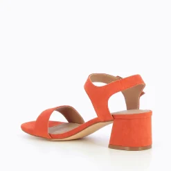Vanessa Wu Sandales Melissa Orange A Petit Talon Epais Clearance