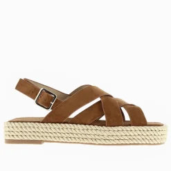 Vanessa Wu Sandales Plateformes Linda A Brides Croisees Camel Sale