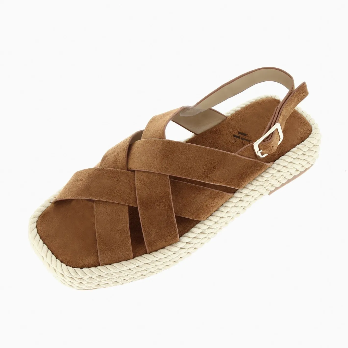 Vanessa Wu Sandales Plateformes Linda A Brides Croisees Camel Sale