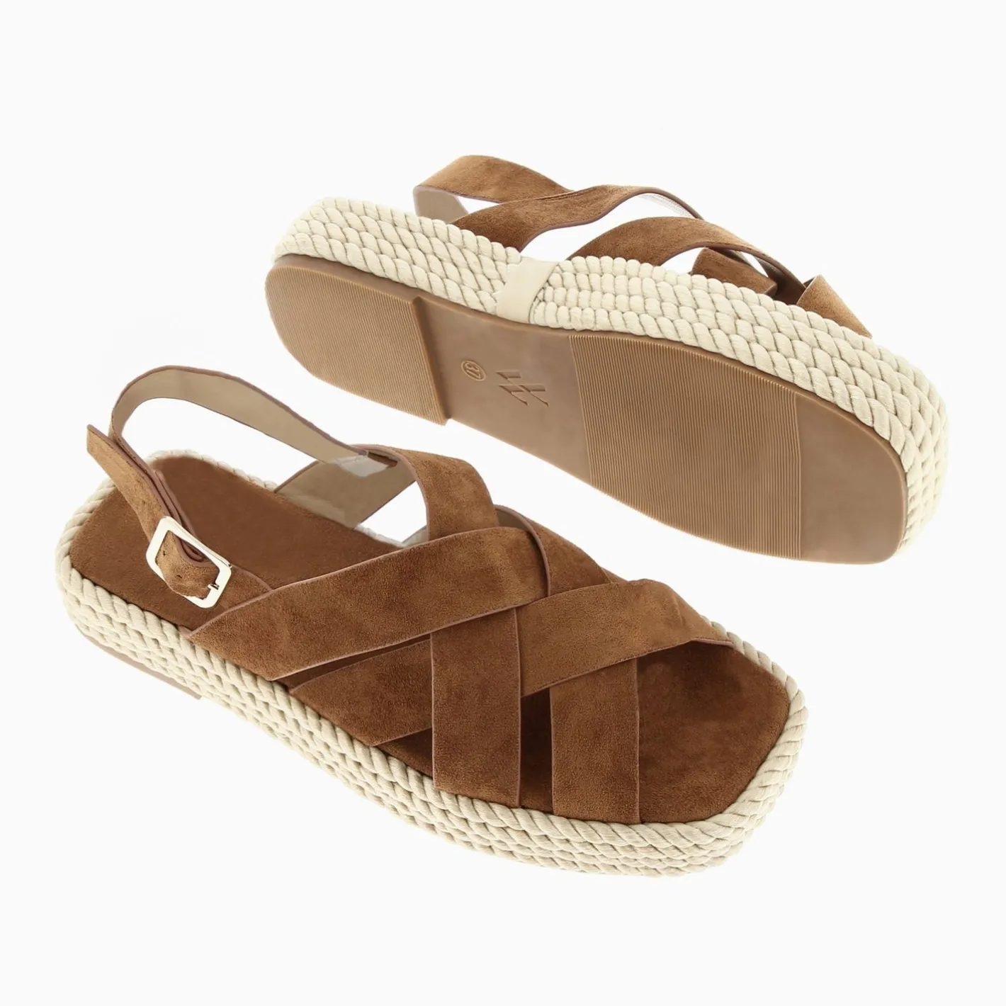 Vanessa Wu Sandales Plateformes Linda A Brides Croisees Camel Sale