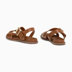 Vanessa Wu Sandales Plates Ameline Camel A Larges Brides Sale
