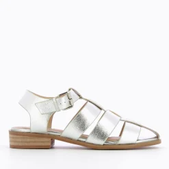 Vanessa Wu Sandales Plates Arielle Argent Style Pecheur Sale