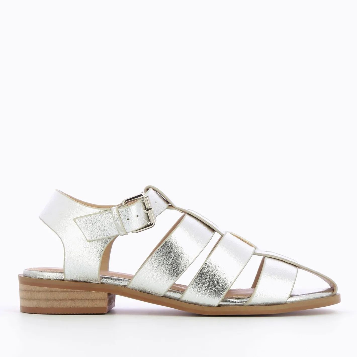 Vanessa Wu Sandales Plates Arielle Argent Style Pecheur Sale