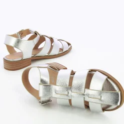 Vanessa Wu Sandales Plates Arielle Argent Style Pecheur Sale