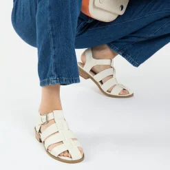 Vanessa Wu Sandales Plates Arielle Blanches Style Pecheur Sale