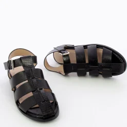 Vanessa Wu Sandales Plates Arielle Noires Style Pecheur Online