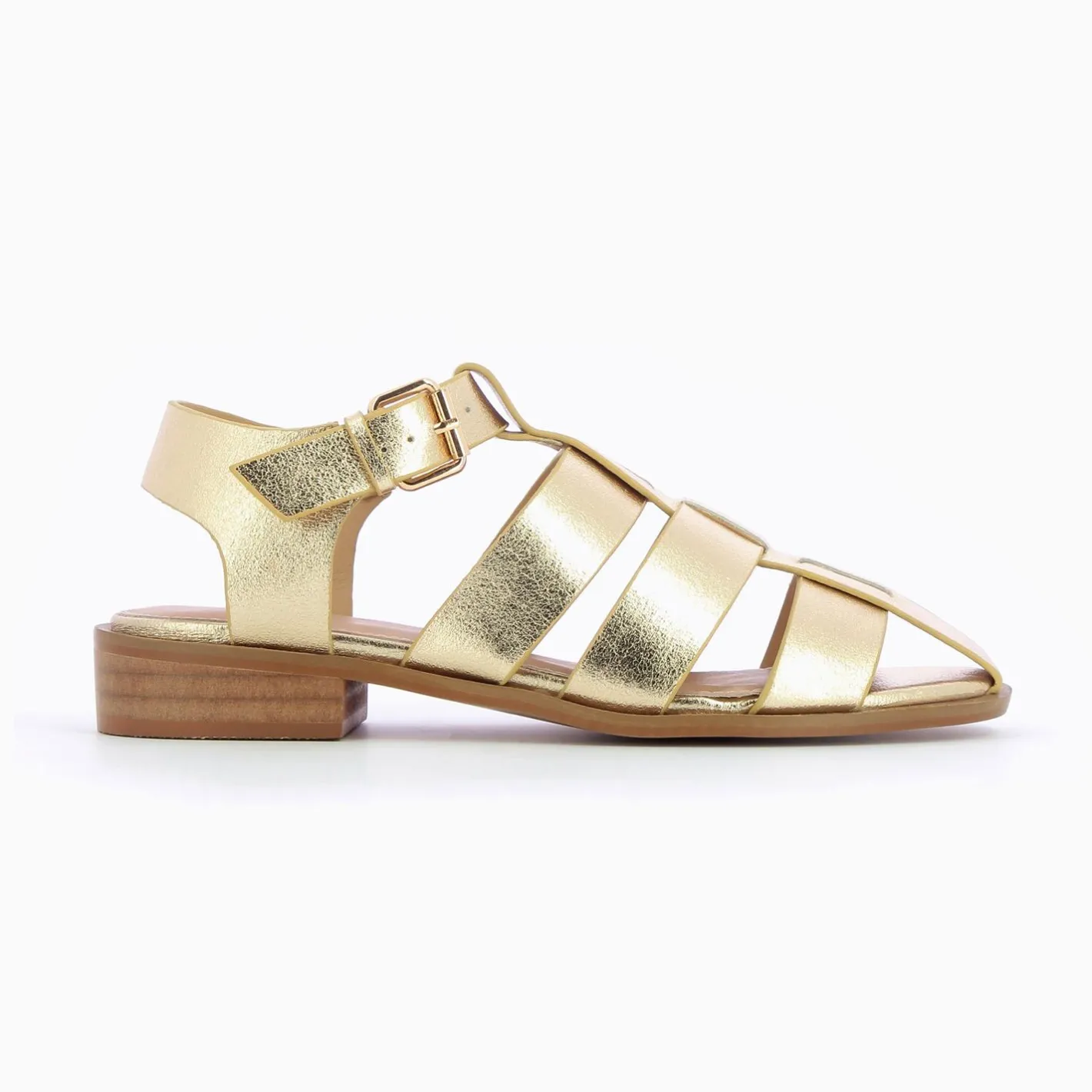 Vanessa Wu Sandales Plates Arielle Or Style Pecheur
