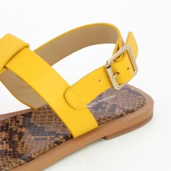 Vanessa Wu Sandales Plates Astrid Jaunes Outlet