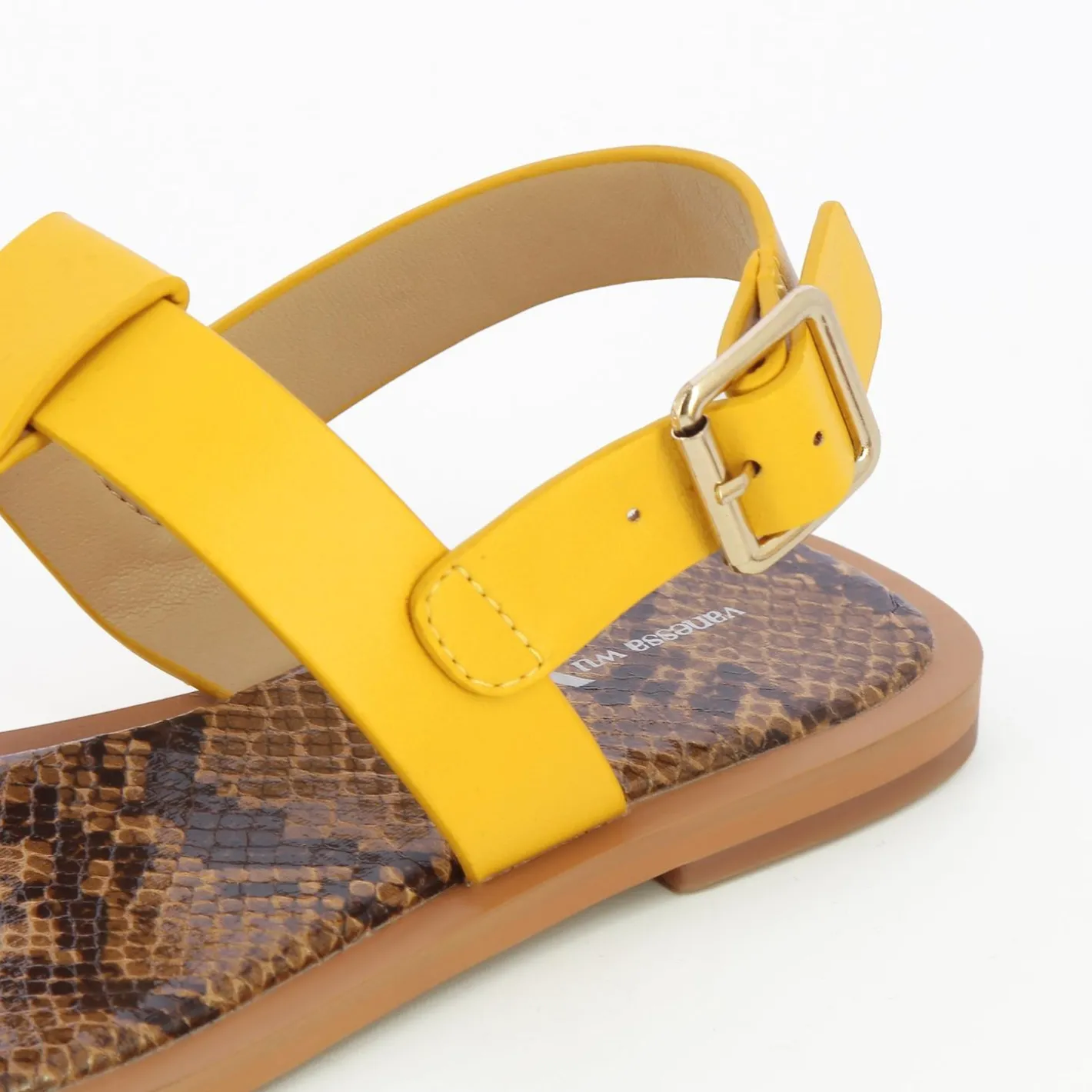 Vanessa Wu Sandales Plates Astrid Jaunes Outlet
