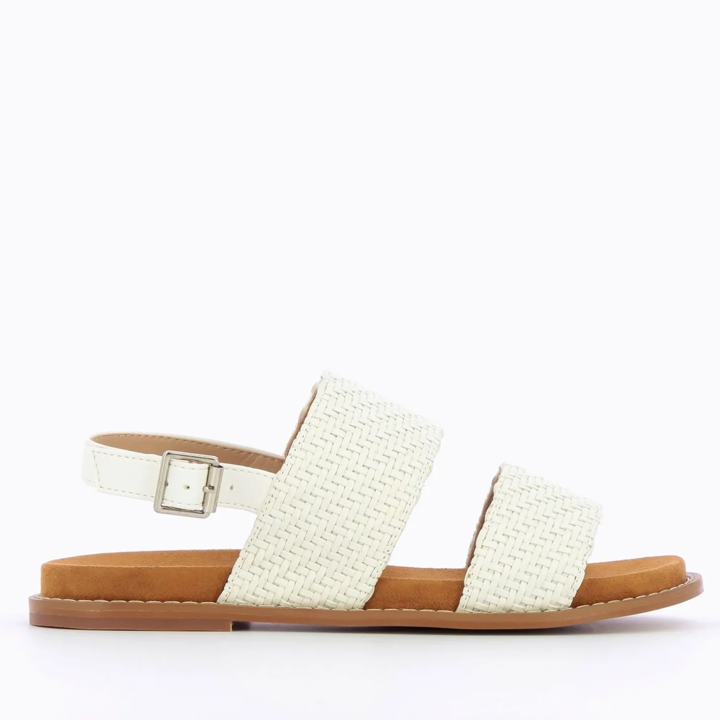 Vanessa Wu Sandales Plates Cassandre Tressees Blanches