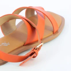 Vanessa Wu Sandales Plates Magali Orange A Passe-Pouce Clearance