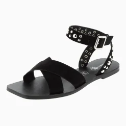 Vanessa Wu Sandales Plates Zora Noires A Clous New