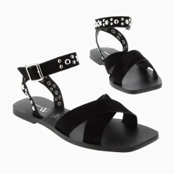 Vanessa Wu Sandales Plates Zora Noires A Clous New