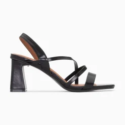 Vanessa Wu Sandales Priscilla Noires A Fines Brides Et Talon Haut Discount