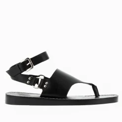 Vanessa Wu Sandales Tina Noires A Bride Entre-Doigts Outlet
