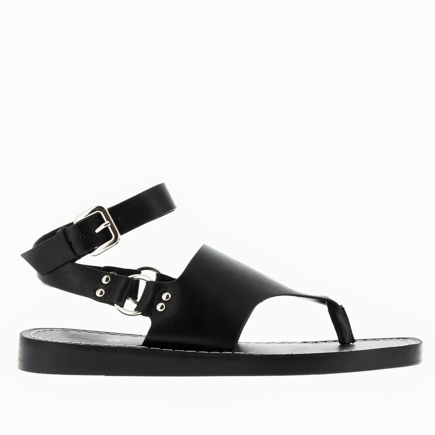 Vanessa Wu Sandales Tina Noires A Bride Entre-Doigts Outlet