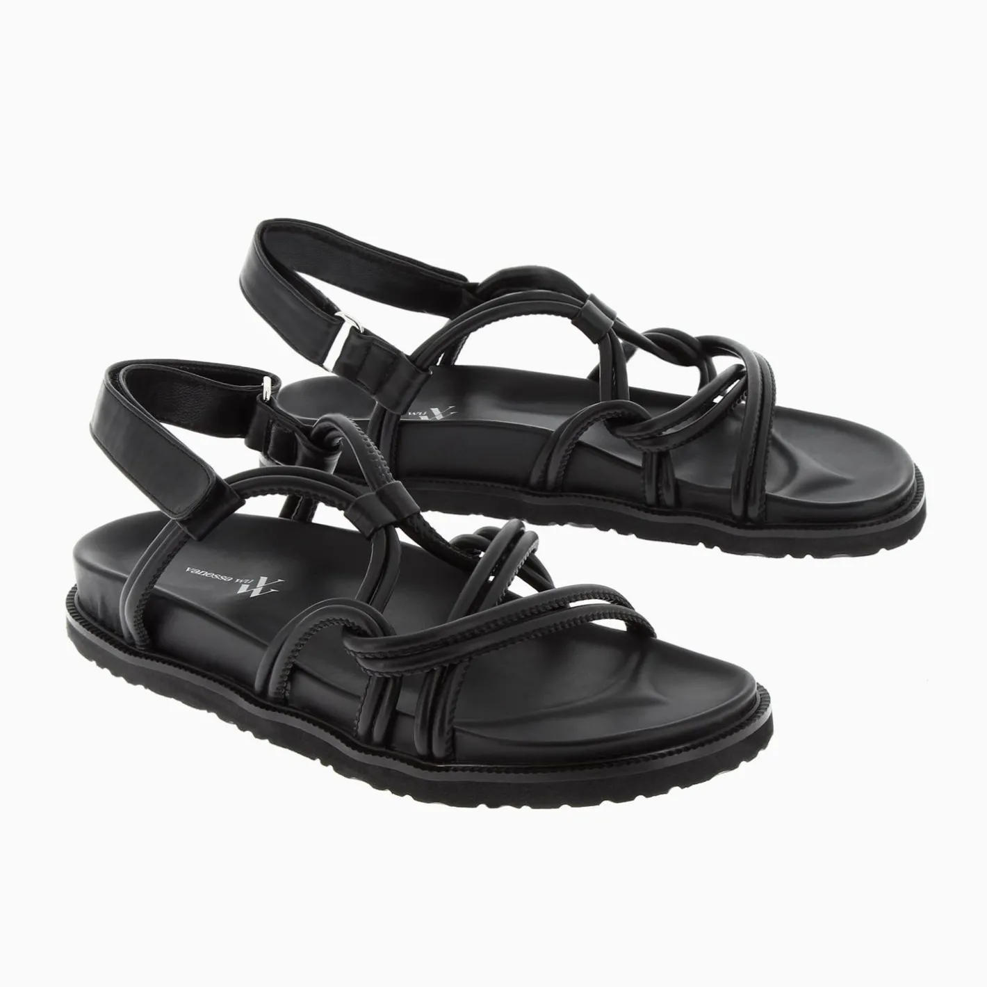 Vanessa Wu Sandales Trek Sybille Noires A Liens New