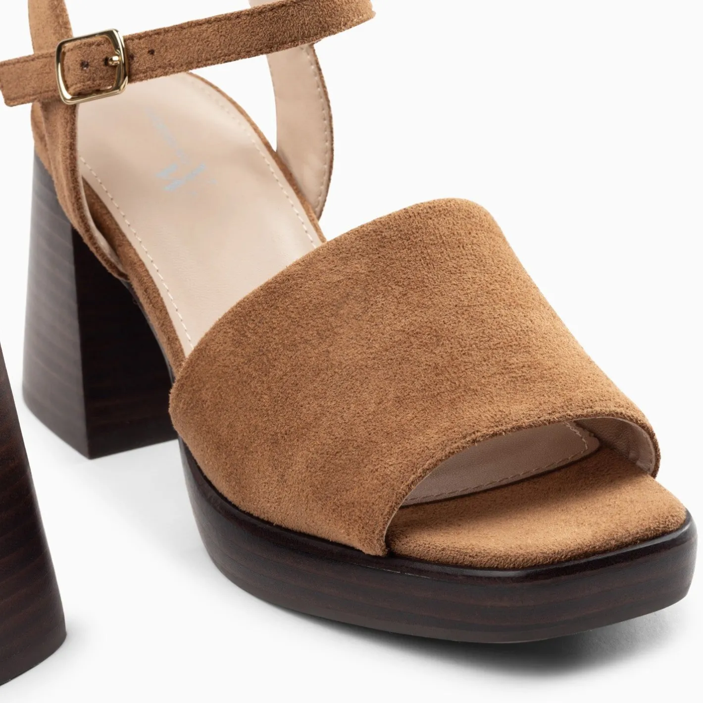 Vanessa Wu Sandales Tyrah Camel A Plateforme Et Talon Bois Discount